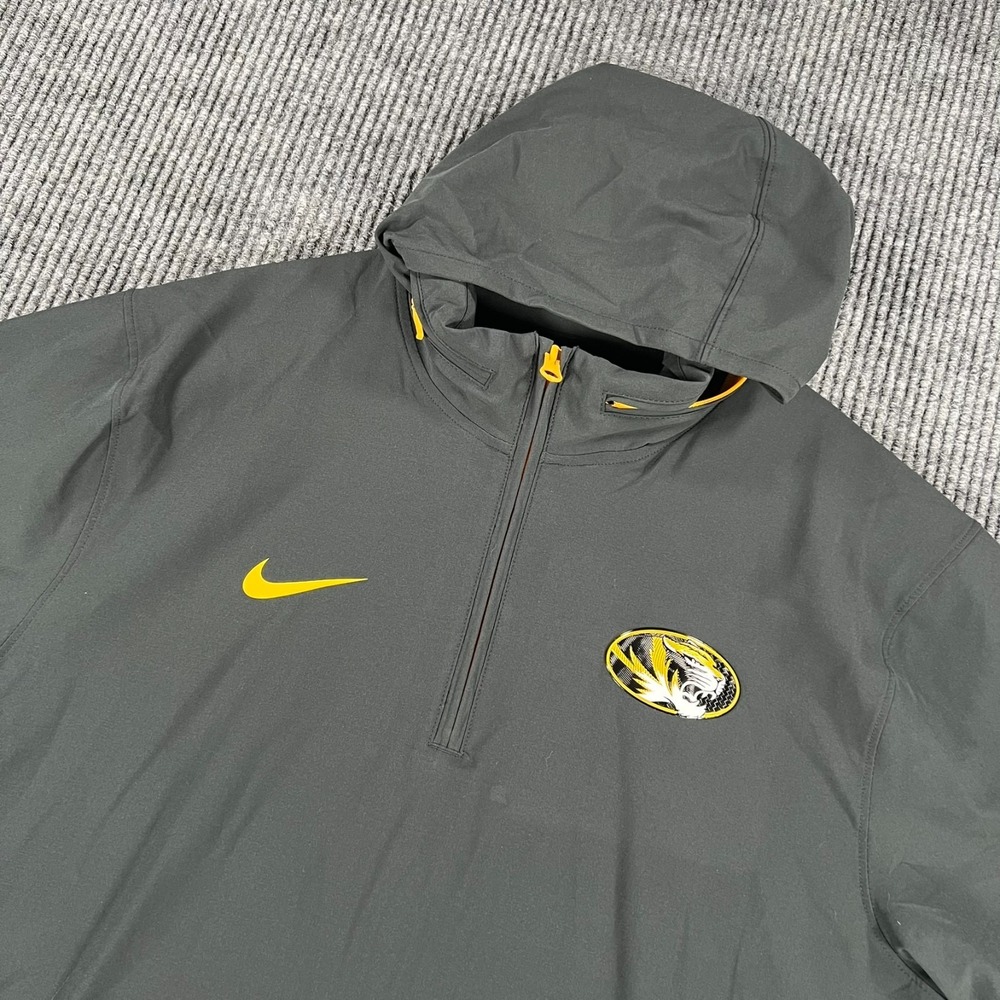 Missouri Tigers Mizzou Jacket Pullover Shirt Mens Medium Black 1/4 Zip Hooded